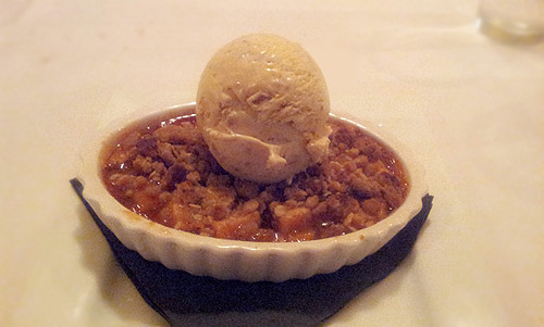 apple and quince cobbler with gelato