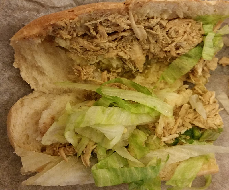 Jamaican-ish Jerk BBQ chicken sandwich