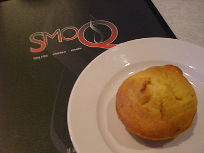 menu and cornbread muffin