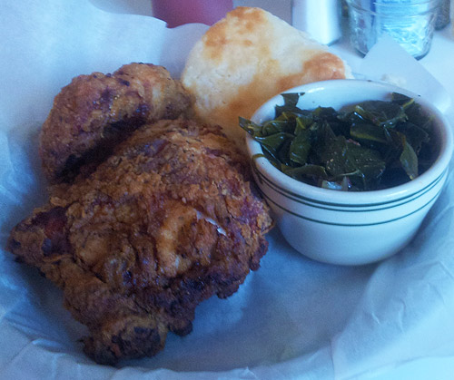 Sunday's Best 2-piece fried chicken and Carolina collard greens
