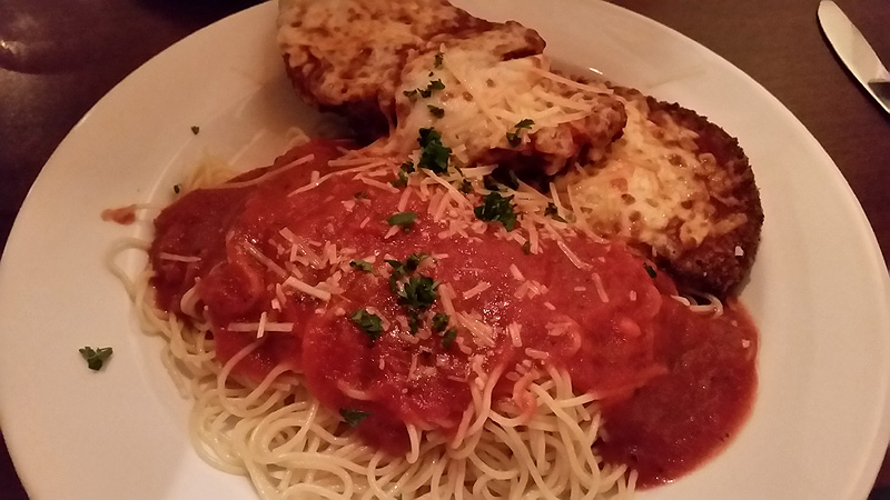 Eggplant Parmesan w/spaghetti