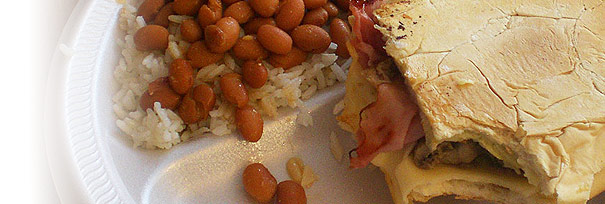 Cuban Sandwich with Rice and Beans from Cuba Cafe