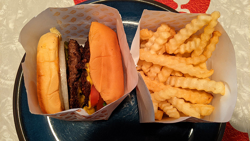 burger and fries