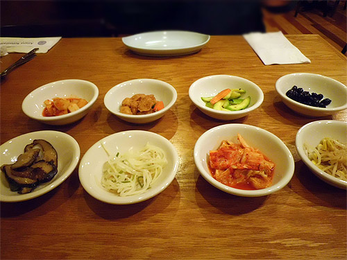 Banchan at Asiana Korean