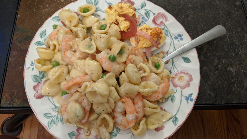 orecchiette and shrimp