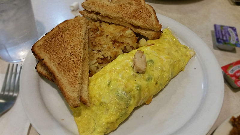 Hathaways omelet hash browns and toast